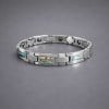 Bracelet homme en tungstene avec nacre abalone incruste aimante