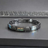 Bracelet homme ceramique noire nacre abalone magnetique