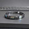 Bracelet homme ceramique noire nacre abalone magnetique