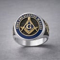 Bague homme Franc-maçonnerie chevaliere acier