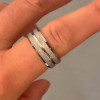 Bague mariage personnalisable tungstene rainurée et sablée