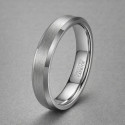 4mm Bague de mariage personnalisée tungstène brossé