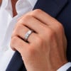 N Bague de mariage personnalisée tungstène brossé