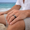4mm Bague personnalisee dome brosse tungstene alliance