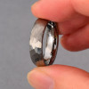 M Bague mariage homme tungstene martelee personnalisable