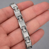 Bracelet homme tungstene polie magnetique aimante