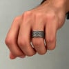 Bague homme anneau acier motif celtique