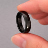 B4 Bague personnalisee alliance dome ceramique noire