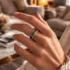 N Bague personnalisable ligne céramique zircons