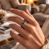 N Bague personnalisable ligne céramique zircons