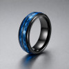 Bague personnalisee tungstene homme alliance bleue multifacette