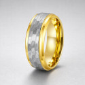 blanc Bague homme anneau en tungstene martelee design