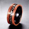 Bague Alliance Tungstène assemblée de Bois et marbre