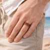 Bague Alliance Tungstène assemblée de Bois et marbre