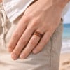 Bague Alliance Tungstène assemblée de Bois et marbre