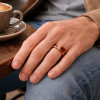 Bague Alliance Tungstène assemblée de Bois et marbre