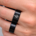 Bague homme anneau carbure tungstene noir bleu personnalisable