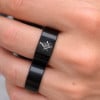 Bague homme anneau carbure tungstene noir bleu personnalisable