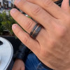 Bague Alliance Tungstène Brossée Martelée Personnalisable