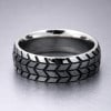 M Bague personnalisee homme anneau titane plaque or style pneu biker rouage