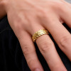 M Bague personnalisee homme anneau titane plaque or style pneu biker rouage