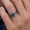 Bague acier homme chaine anti stress tournant gravure personnalisable