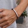 Bracelet personnalisé homme cordon perle oeil de tigre