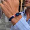 Bleu Bracelet corde millet noeud marin