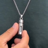Pendentif personnalise homme collier Acier bar ecrin secret a graver personnaliser