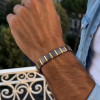 Bracelet homme femme ceramique finition polie aimants magnetique