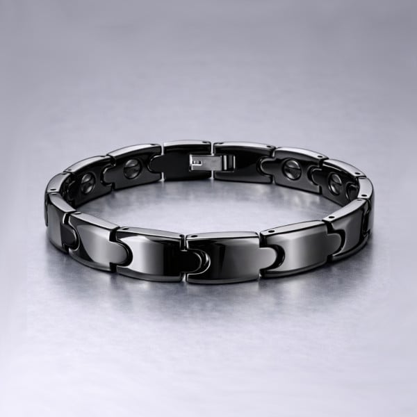 Bracelet homme ceramique noire magnetique aimante