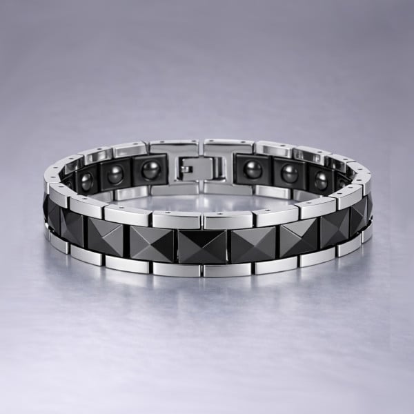 Bracelet homme ceramique pyramide magnetique aimants