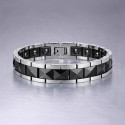 Bracciale da uomo piramidale magnetico in ceramica con magneti