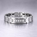 Bracelet homme tungstène magnétique – Gourmette zircon poli miroir