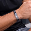 Bracelet Homme tungstene facettes poli zirconium