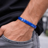 Bracelet homme ceramique blue finition polie magnetique aimants