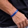 Bracelet homme ceramique blue finition polie magnetique aimants