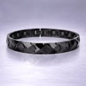 Bracelet homme ceramique noire piramide aimants