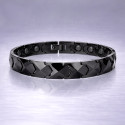 Bracelet homme ceramique noire piramide aimants