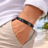 Bracelet homme ceramique noire piramide aimants