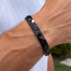 Bracelet homme ceramique noire piramide aimants