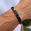 Bracelet homme ceramique noire piramide aimants