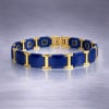 Bracelet homme ceramique bleue finiiton polie