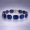 Bracelet homme ceramique bleue finiiton polie