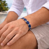 Bracelet homme ceramique bleue finiiton polie