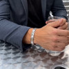 Bracelet homme tungstene maillons nacre abalone