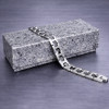 Bracelet homme ceramique noir maillons magnetique plaque or