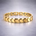 Bracelet homme tungstene facettes plaque or magnetique aimante
