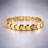 Bracelet homme tungstene facettes plaque or magnetique aimante