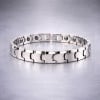 Bracelet homme tungstene facettes plaque or magnetique aimante